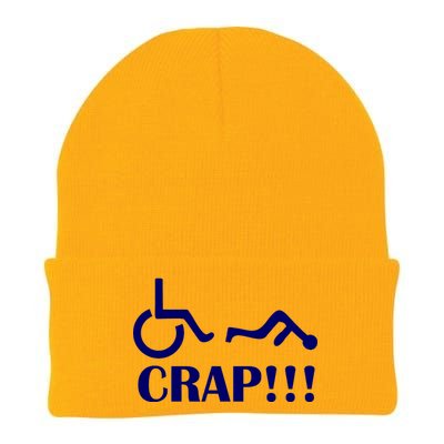 Oh Crap Wheel Chair Fail Knit Cap Winter Beanie