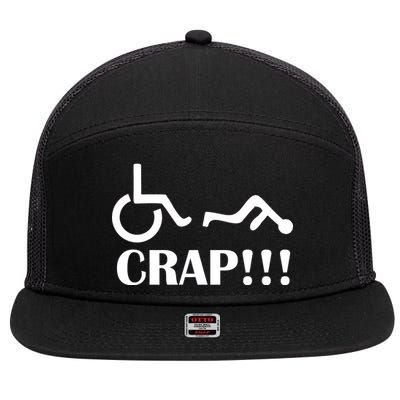 Oh Crap Wheel Chair Fail 7 Panel Mesh Trucker Snapback Hat