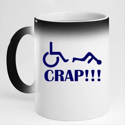 Oh Crap Wheel Chair Fail 11oz Black Color Changing Mug