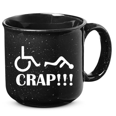 Oh Crap Wheel Chair Fail 15oz Campfire Ceramic Mug
