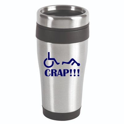 Oh Crap Wheel Chair Fail 16oz Travel Tumbler