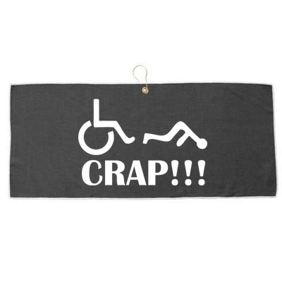 Oh Crap Wheel Chair Fail Large Microfiber Waffle Golf Towel