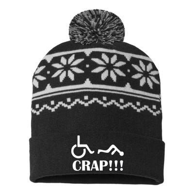 Oh Crap Wheel Chair Fail USA-Made Snowflake Beanie