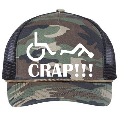 Oh Crap Wheel Chair Fail Retro Rope Trucker Hat Cap