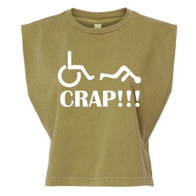 Oh Crap Wheel Chair Fail Garment-Dyed Women's Muscle Tee