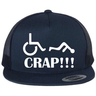 Oh Crap Wheel Chair Fail Flat Bill Trucker Hat