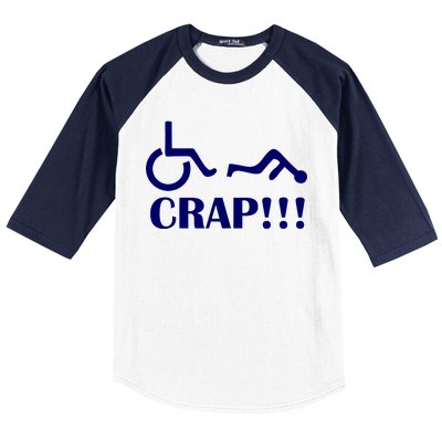 Oh Crap Wheel Chair Fail Baseball Sleeve Shirt