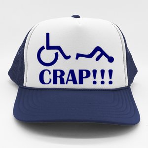 Oh Crap Wheel Chair Fail Trucker Hat