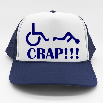 Oh Crap Wheel Chair Fail Trucker Hat