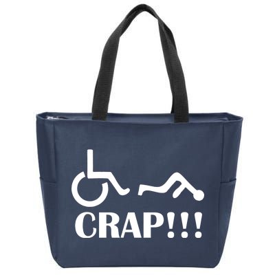 Oh Crap Wheel Chair Fail Zip Tote Bag