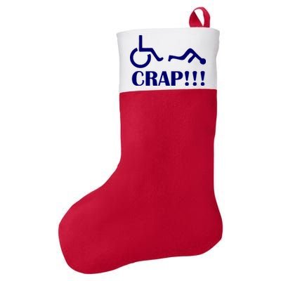 Oh Crap Wheel Chair Fail Felt Holiday Christmas Stocking