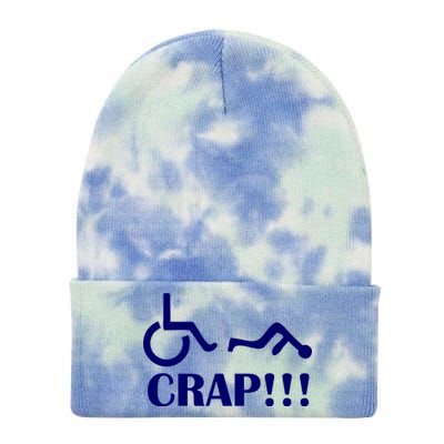 Oh Crap Wheel Chair Fail Tie Dye 12in Knit Beanie