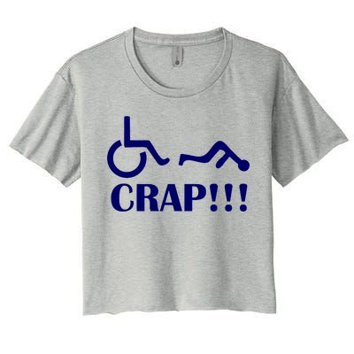 Oh Crap Wheel Chair Fail Women's Crop Top Tee