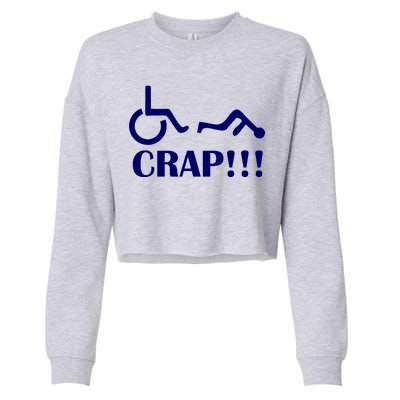 Oh Crap Wheel Chair Fail Cropped Pullover Crew