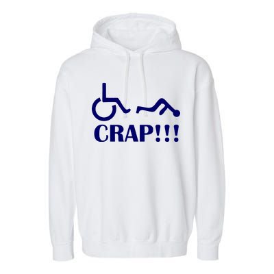 Oh Crap Wheel Chair Fail Garment-Dyed Fleece Hoodie