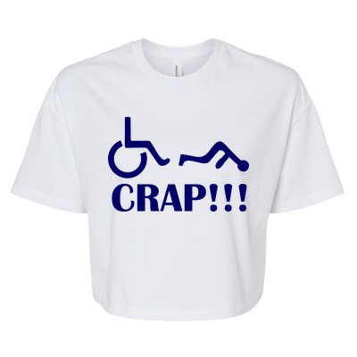 Oh Crap Wheel Chair Fail Bella+Canvas Jersey Crop Tee