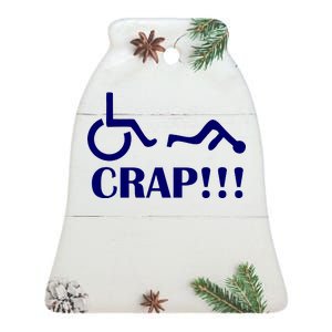 Oh Crap Wheel Chair Fail Ceramic Bell Ornament