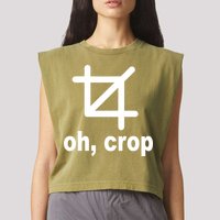 Oh Crop Math Geek Garment-Dyed Women's Muscle Tee