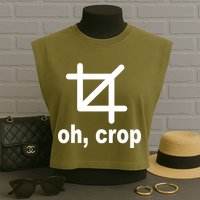 Oh Crop Math Geek Garment-Dyed Women's Muscle Tee