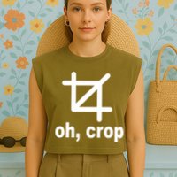 Oh Crop Math Geek Garment-Dyed Women's Muscle Tee