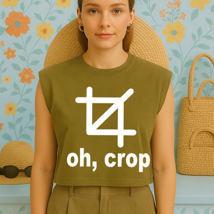Oh Crop Math Geek Garment-Dyed Women's Muscle Tee