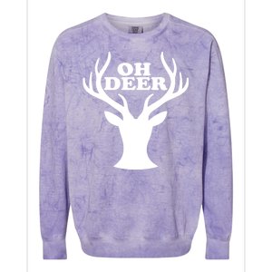 Oh Deer Funny Christmas Colorblast Crewneck Sweatshirt