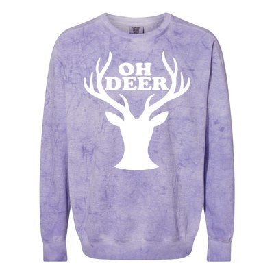 Oh Deer Funny Christmas Colorblast Crewneck Sweatshirt