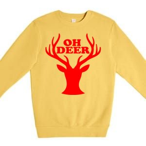 Oh Deer Funny Christmas Premium Crewneck Sweatshirt