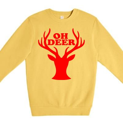 Oh Deer Funny Christmas Premium Crewneck Sweatshirt