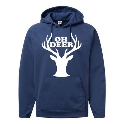 Oh Deer Funny Christmas Performance Fleece Hoodie