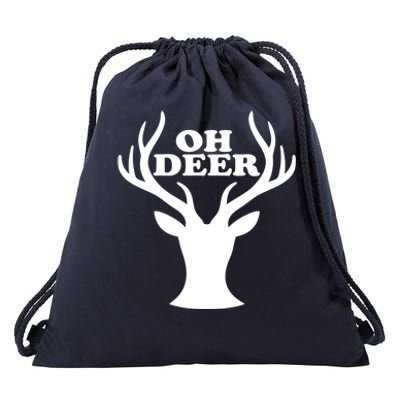 Oh Deer Funny Christmas Drawstring Bag