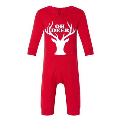 Oh Deer Funny Christmas Infant Fleece One Piece