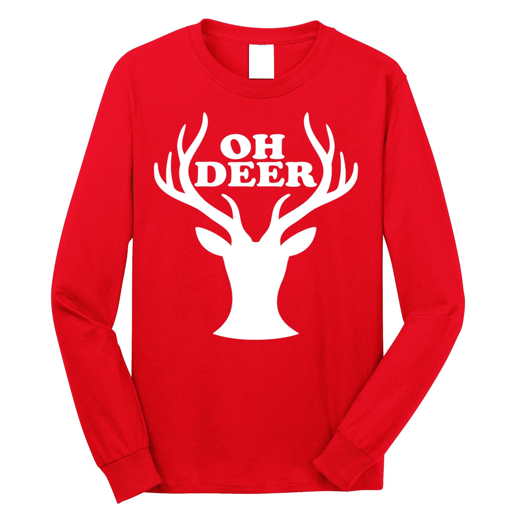 Oh Deer Funny Christmas Long Sleeve Shirt