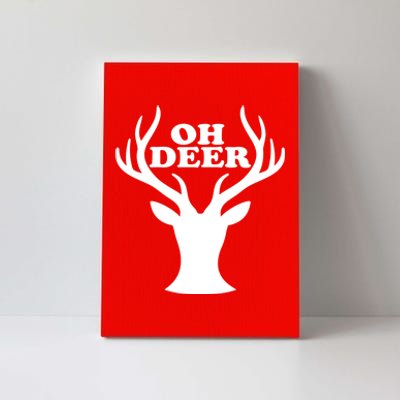 Oh Deer Funny Christmas Canvas