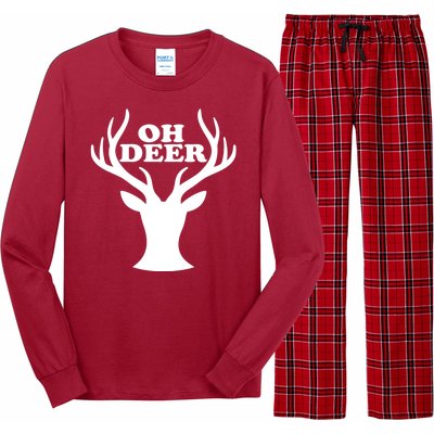 Oh Deer Funny Christmas Long Sleeve Pajama Set