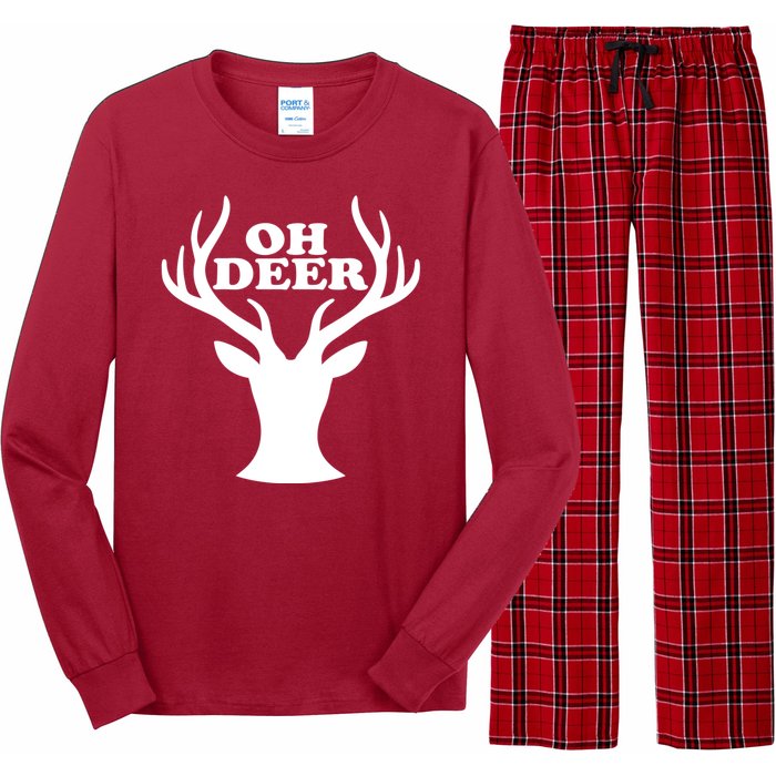 Oh Deer Funny Christmas Long Sleeve Pajama Set