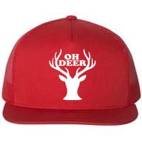 Oh Deer Funny Christmas Flat Bill Trucker Hat