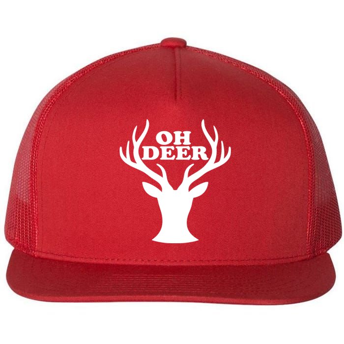 Oh Deer Funny Christmas Flat Bill Trucker Hat