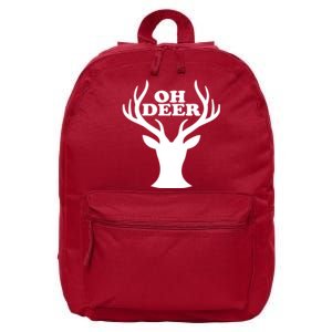 Oh Deer Funny Christmas 16 in Basic Backpack