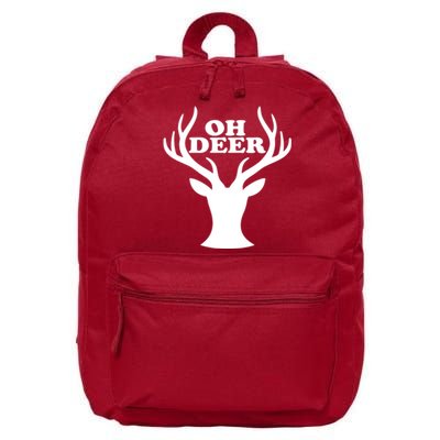 Oh Deer Funny Christmas 16 in Basic Backpack