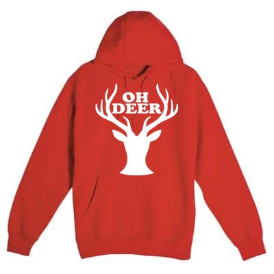 Oh Deer Funny Christmas Premium Pullover Hoodie