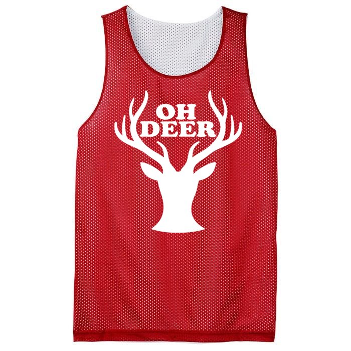 Oh Deer Funny Christmas Mesh Reversible Basketball Jersey Tank