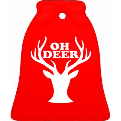 Oh Deer Funny Christmas Ceramic Bell Ornament