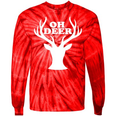 Oh Deer Funny Christmas Tie-Dye Long Sleeve Shirt