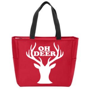 Oh Deer Funny Christmas Zip Tote Bag