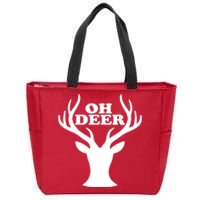 Oh Deer Funny Christmas Zip Tote Bag