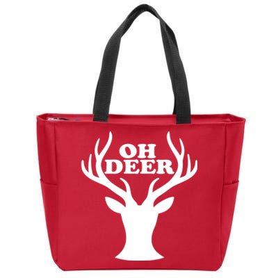 Oh Deer Funny Christmas Zip Tote Bag