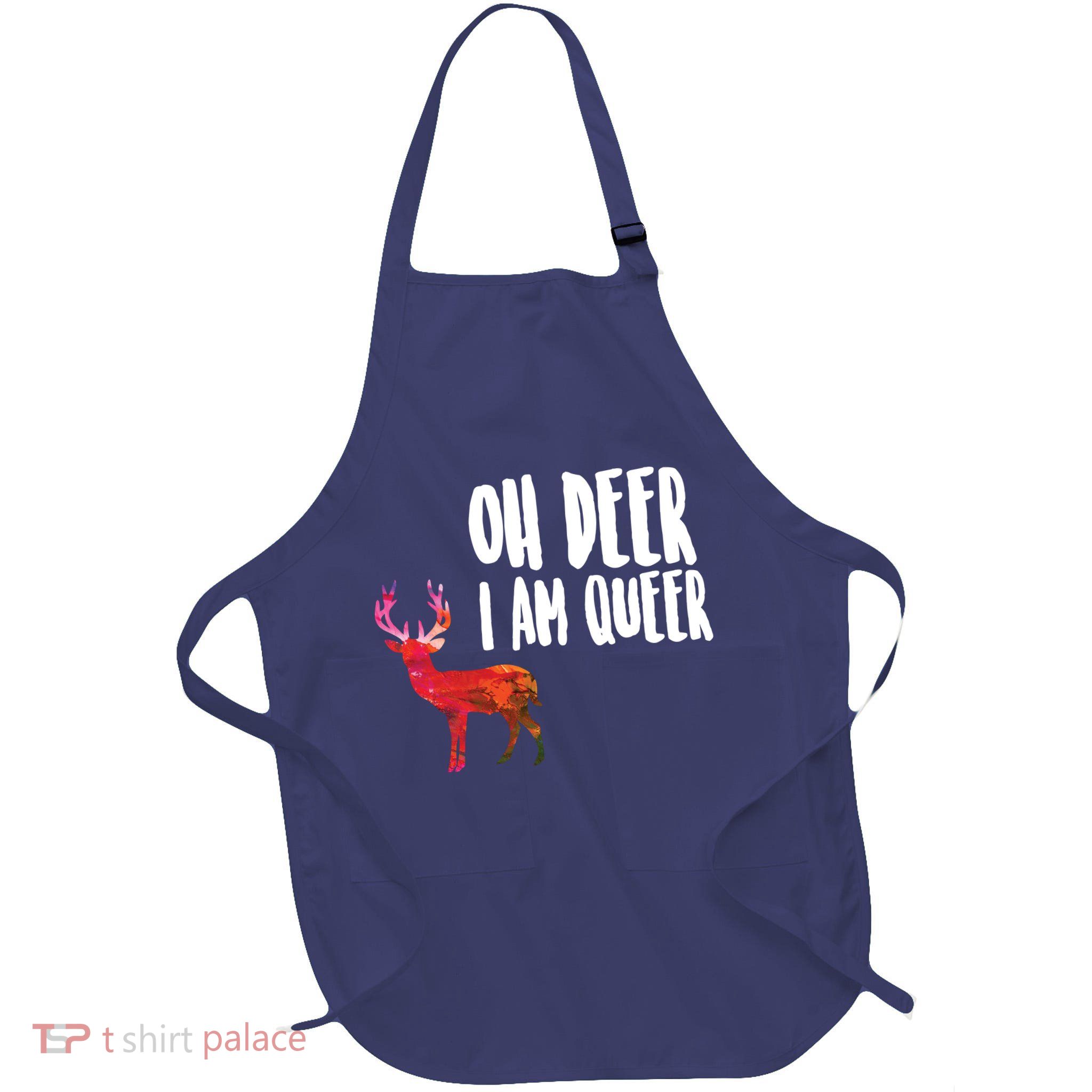 Oh Deer I'm A Queer Full-Length Apron With Pockets