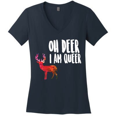 Oh Deer I'm A Queer Women's V-Neck T-Shirt