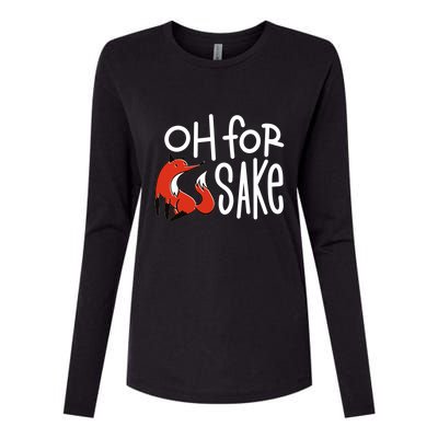 Oh For Fox Sake Womens Cotton Relaxed Long Sleeve T-Shirt